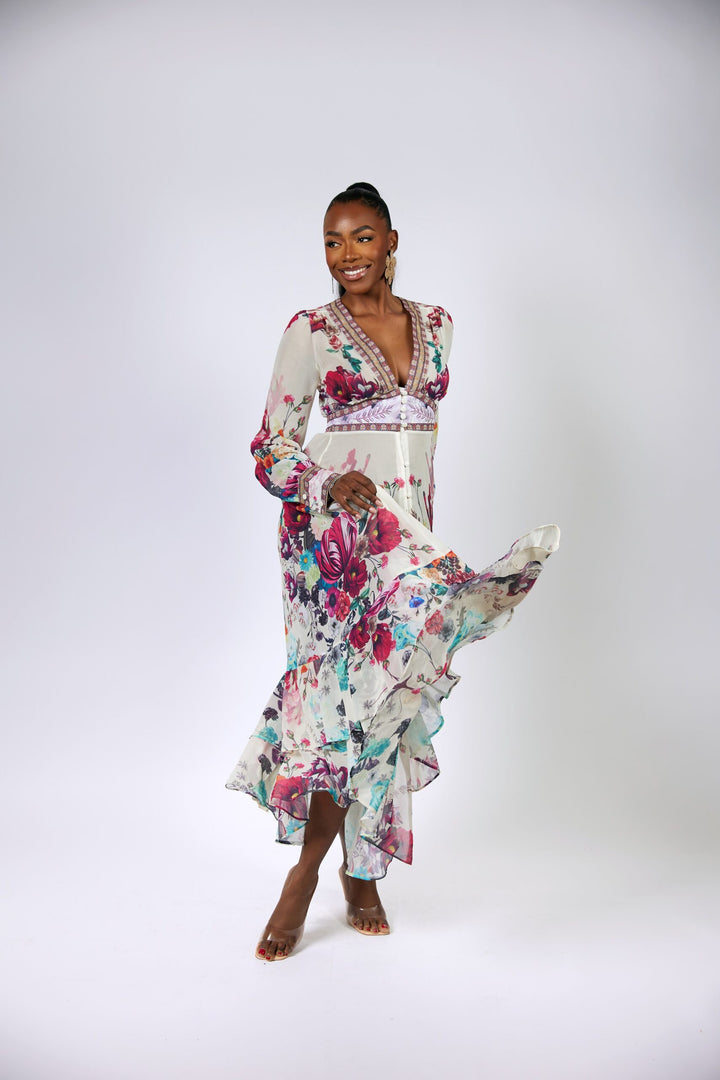 Sage maxi dress